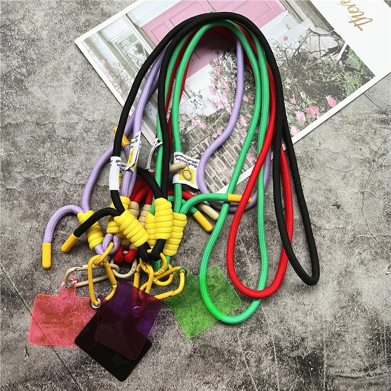 

Phone Charm Green Cell Phone Strap With Color Patch Rope Hang Mobile Phone Cord Metal Keyring Lanyard Crossbody Cellular Pendant