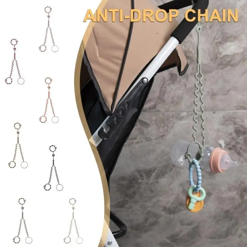 

D7YD Infant Teether Toy Strap Silicone Cup Clip Baby Bottle Leash for Strollers