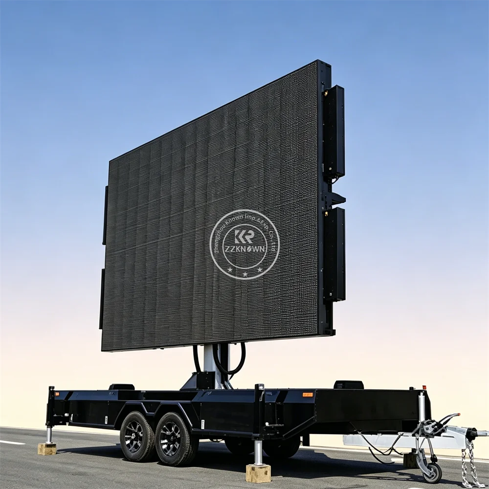 Heavy Duty Mobile LED Display Advertising Trailer Outdoor Digital Billboard Trailer For Roadside And Public Media Promotion Use