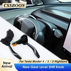 CSSBON Model X S Physical Gear Shifter Lever for Tesla New 2024 Model 3 Turn Signal Stalks Car Handle Gear Lever Control