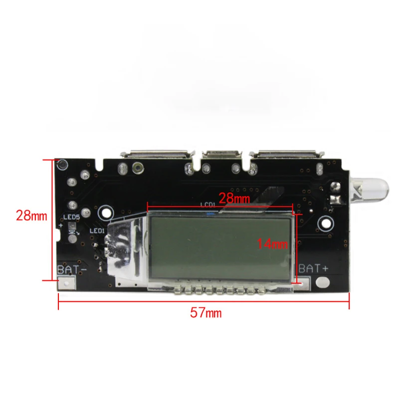 18650 Lithium Battery Charging Treasure Module Mobile Power Boost 5v Protection Board Digital Display Dual Usb Output 2.1a