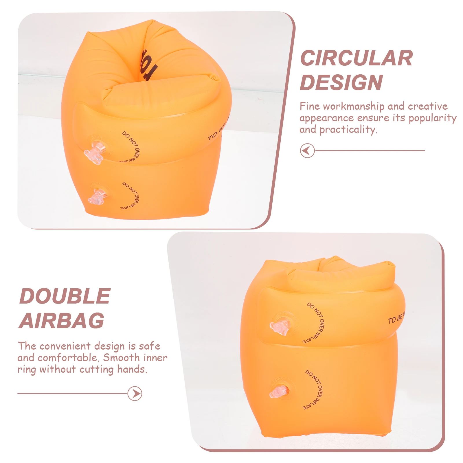

2pcs Inflatable Swim Arm Floaties Water Sleeve for Adults Kids PVC Aid Floating Armbands Round Circle Design Strong Buoyancy