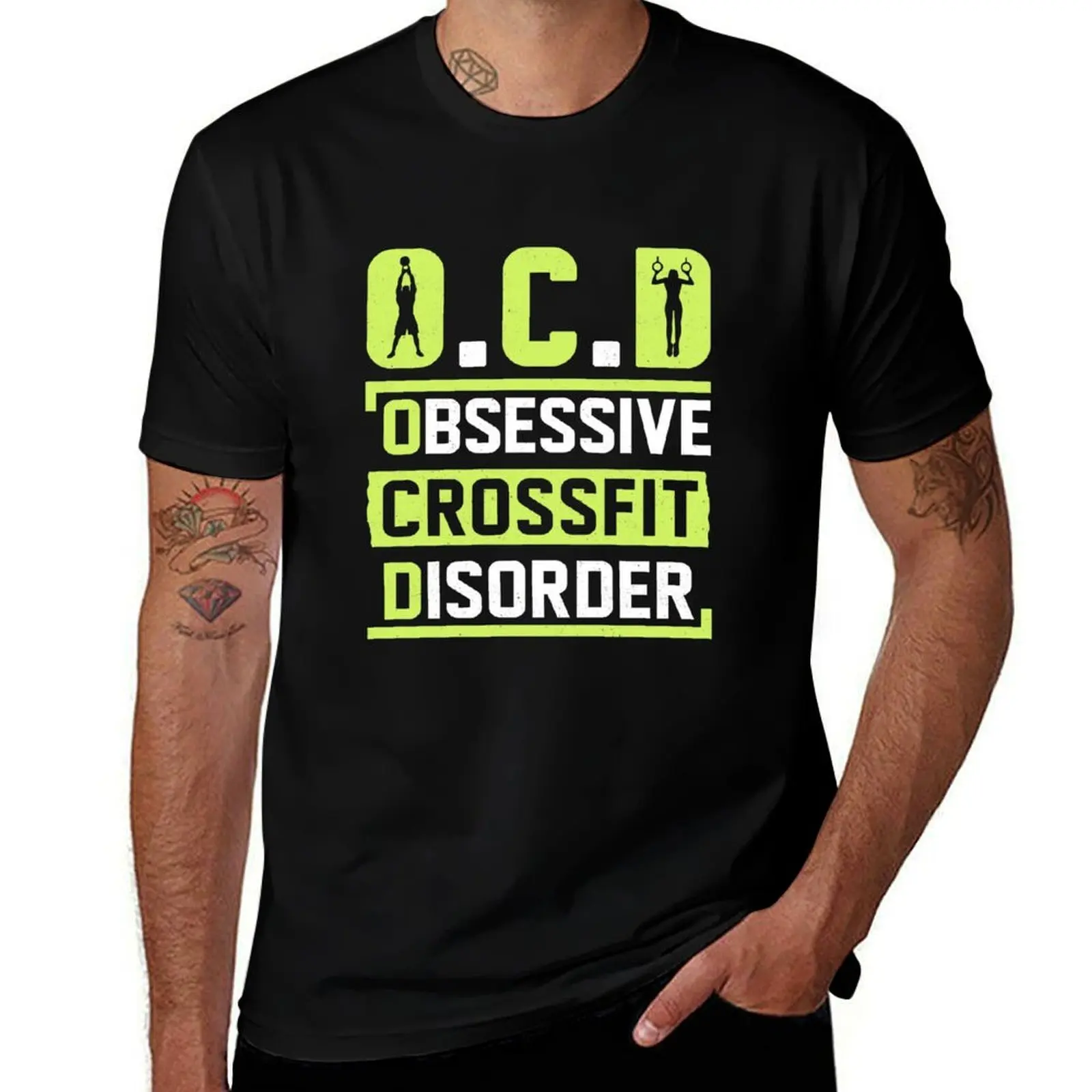 OCD - Obsessive Crossfit Disorder T-Shirt Retro Style Print Casual Top