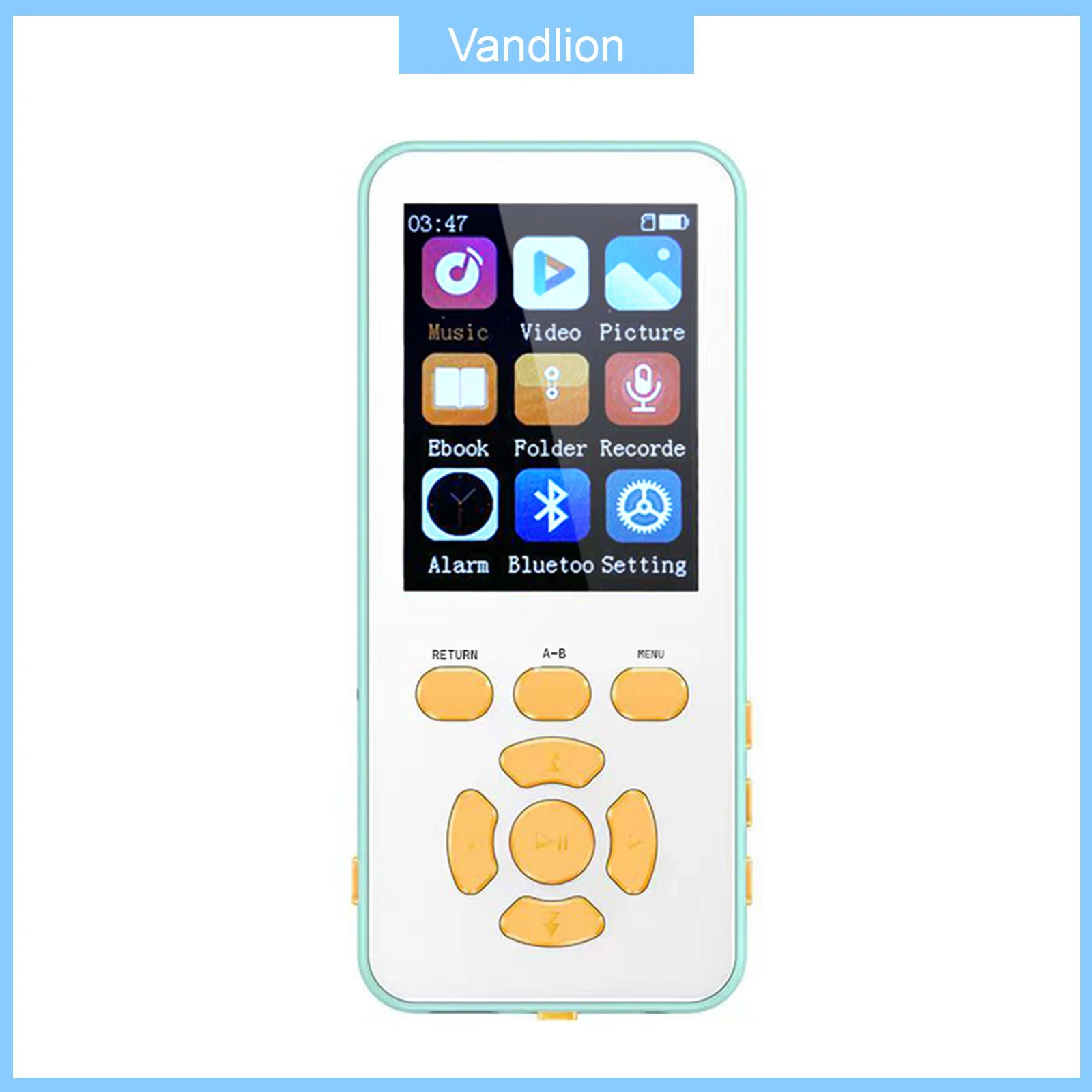 Vandlion X80 Mp3 Mp4 Music Player 2000MAH 130H Continuous Long Time Recording Ebook Alarm Clock Voice Recorder for Student