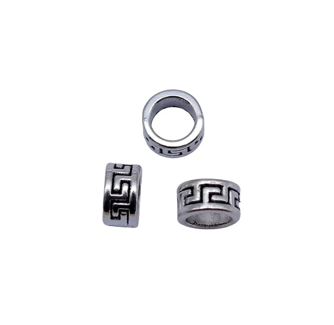 

40pcs 8.2x8.2x4.6mm Zinc alloy metal tibetan silver plated bead T1445 for jewelry making