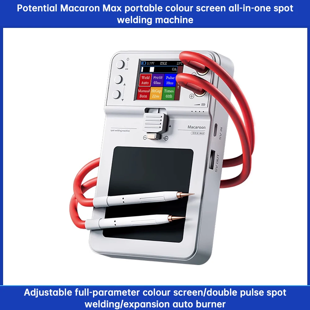 DC5V 650A Macaron Max dual pulse color screen automatic/manual integrated buckle portable intelligent mode spot welding machine