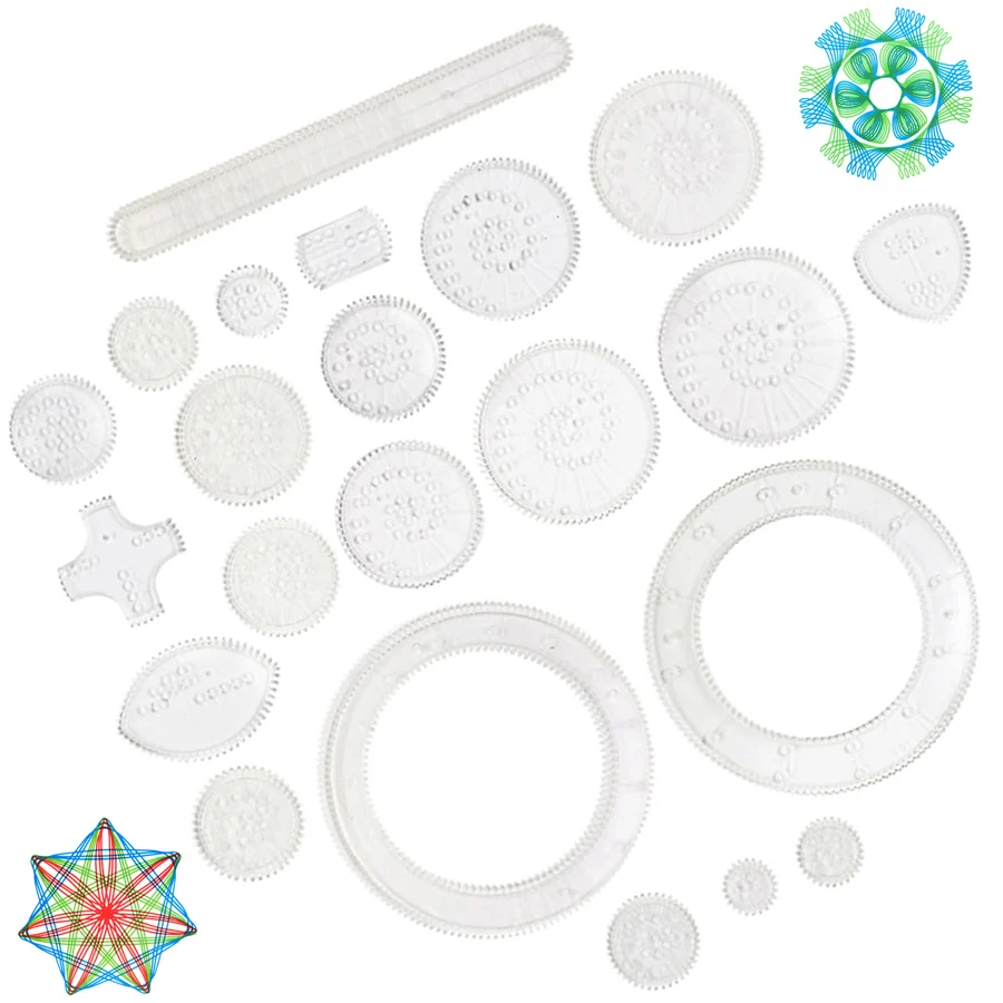 22pcs/set Multi Shaped Geometric Pattern Quick Drawing Ruler Convenient Rotating Drawing Ruler Handmade DIY Art Painting Tools