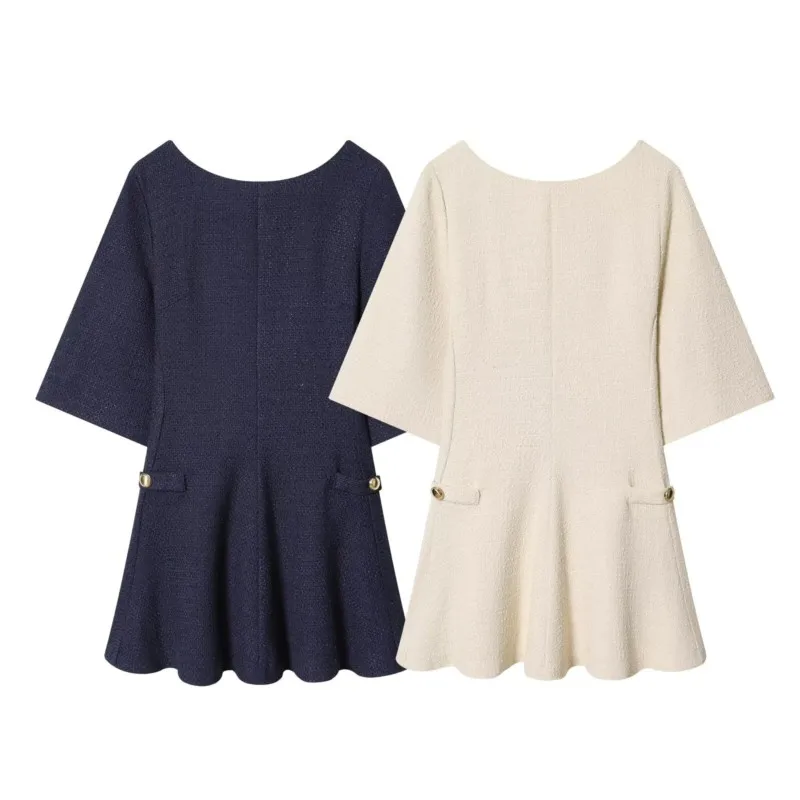 المرأة حلقة المخملية فستان قصير ربيع الخريف موضة ثلاثة أرباع كم فساتين ضئيلة أنيقة الإناث مضيئة فستان