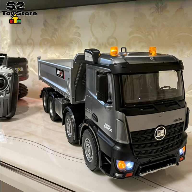 1:14スケール HuiNa 1537 合金製 RC ダンプトラックミキサー フルプロポーショナルコントロール搭載 重機模型 ギフト