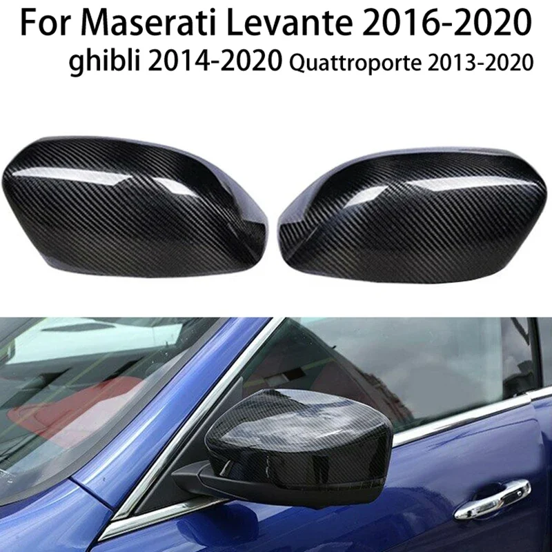 Real Carbon Fiber Car Rearview Side Mirror Covers Cap For Maserati Levante Ghibli Quattroporte 2013 2016 2017 2018 2019 2020