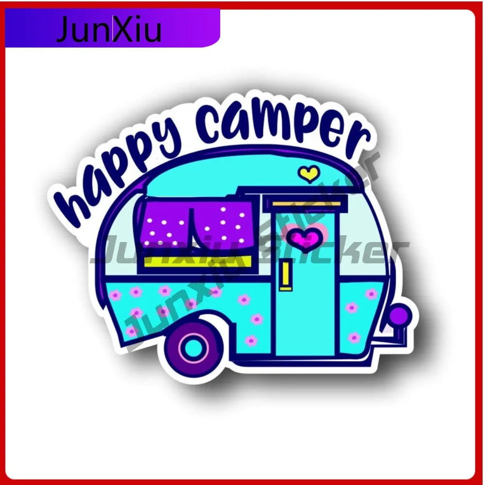 

Happy Camper Rv Vinyl Sticker Cover Scratches Decoration Decal For Auto Cars Bumper Trucks Windshield Windows Laptop Camper Kaya