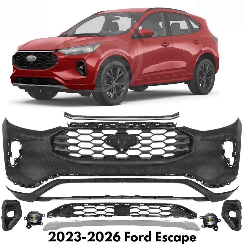 Front Bumper Cover & Grille Assembly Kit For 2023-2026 Ford Escape ST-Line