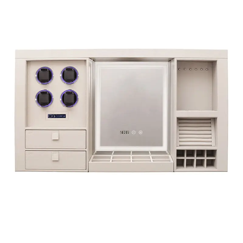 

Intelligent voice electric lifting hidden mirror dresser makeup table integrated