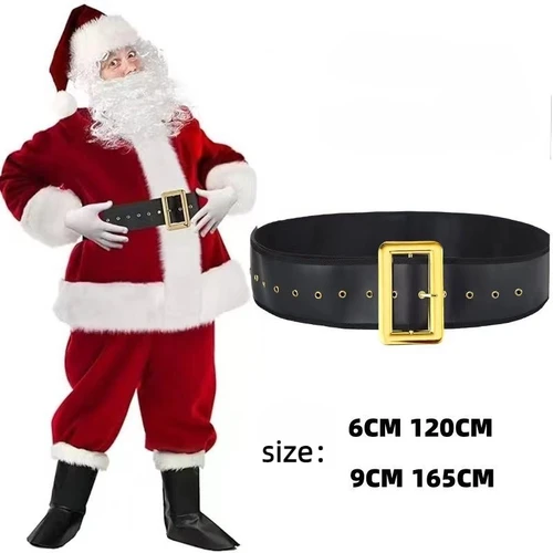 Cinturón de Cosplay de Papá Noel Extra ancho grande europeo y americano, faja decorativa versátil, accesorios dorados de Navidad