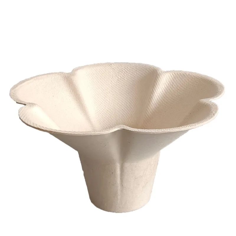 Cotton paper disposable smoothie commercial tableware wholesale, creative ice cream cup petals degradable