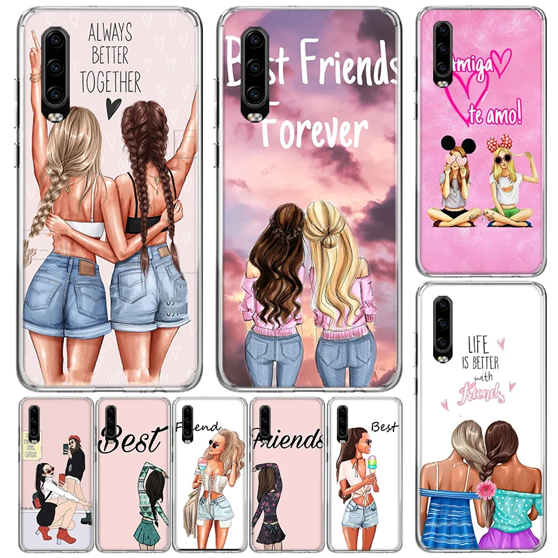 Girls Best Friends Forever BFF Cover For Huawei P30 P40 P50 P10 P20 Lite Phone Case Mate 40 30 20 10 Pro Print Customized Coque