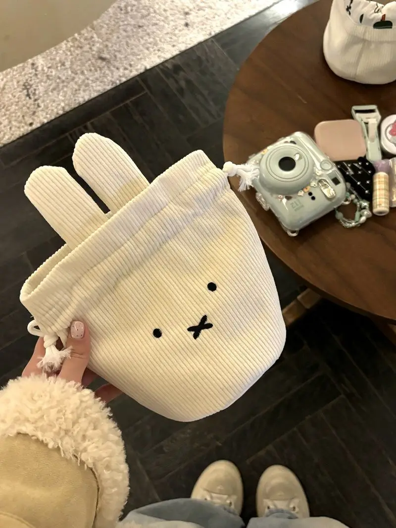 Miffy Corduroy Drawstring Makeup & Storage Bag
