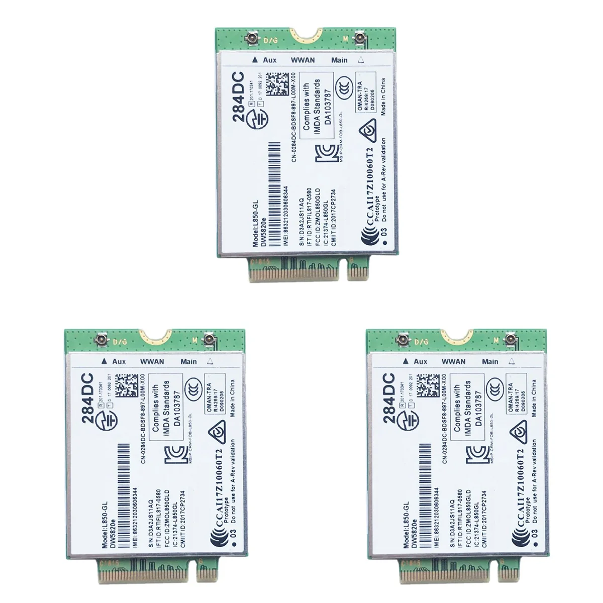 

3X DW5820E L850- LTE 4G Card Module 0284DC 284DC for Laptop 3500 5400