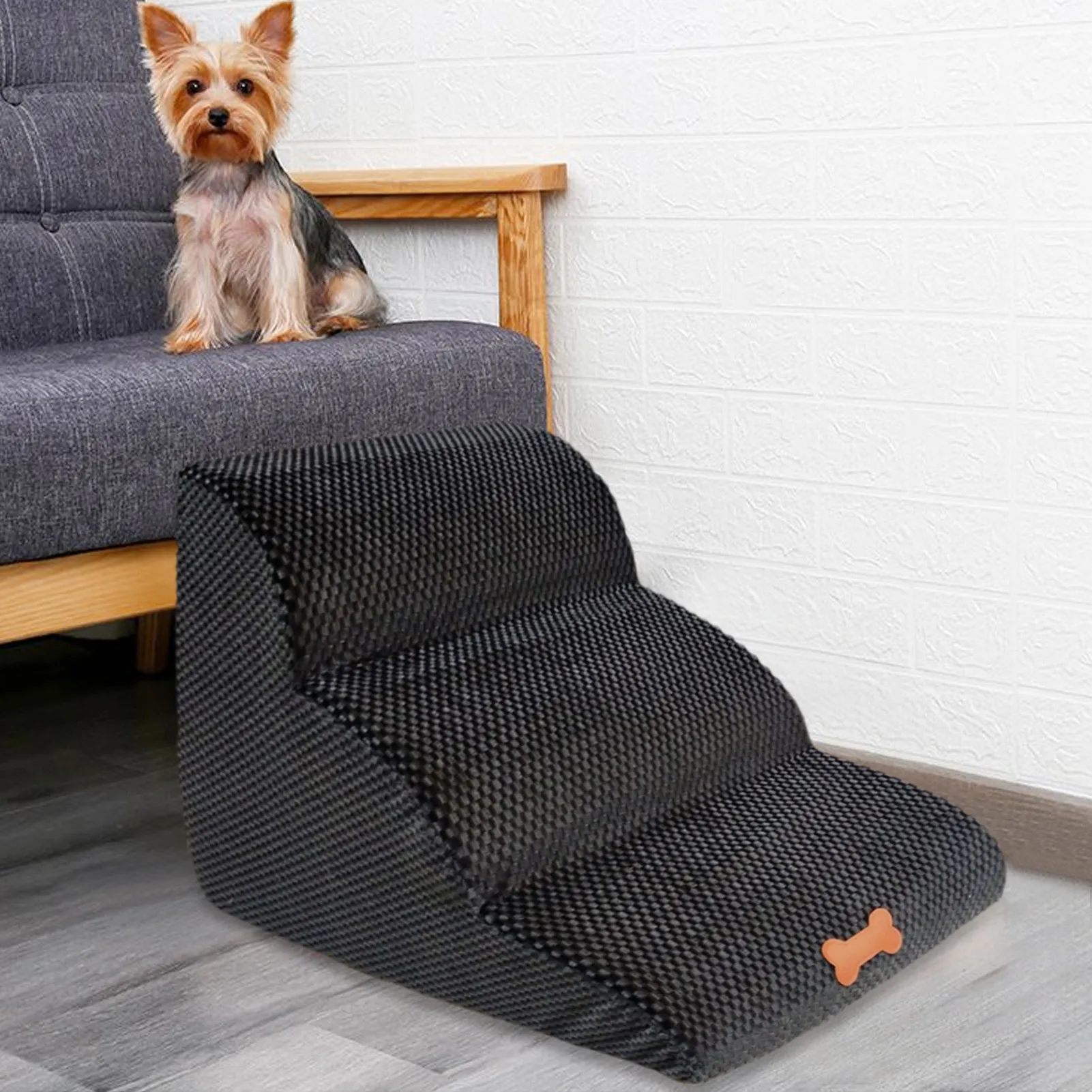 Dog Stairs 3 Steps Stairs For Small Dog Cat Pet Ramp Ladder Anti-slip Removable Dogs Bed Stairs Pet Supplies