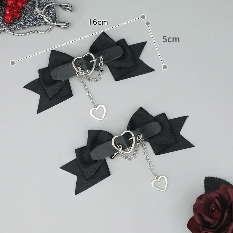 Black Dark Sweet Girl Big Bow Punk Love JK Headwear Lolita Hair Ornament Lolita Accessories hairpin