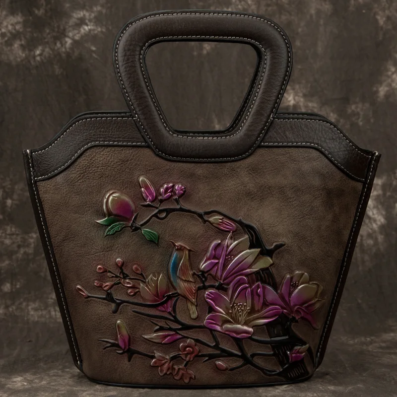 

Genuine Togo Leather Hand Draw Customize Art Bags Women Top Handle Cross Body Bags Bolsas Marcas High Quality