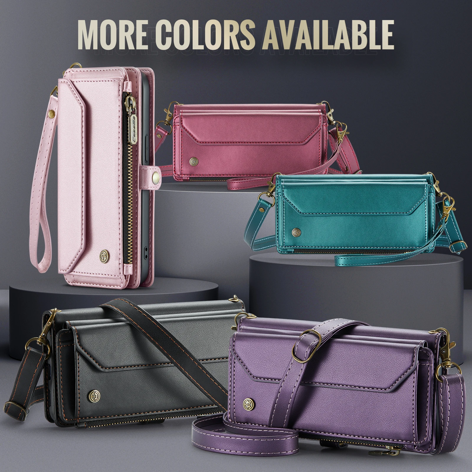 CaseMe Leather Card Holder Wallet,Crossbody Mobile Cover,Suitable for iPhone 15,14,13,12,11Pro,XS Max,6,7, 8Plus, 16 Pro Max