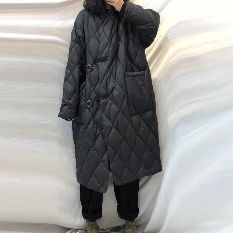

Autumn and Winter New Women's Down Cotton Jacket Commuting Retro Windproof Oversized Lightweight Cotton Jacket