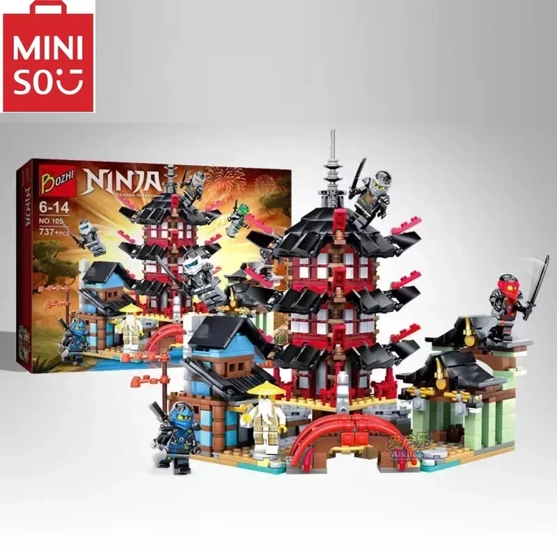 MINISO Disney DIY 737pcs Temple of Ninja Smaller 70751 Version Building Blocks Set Compatible With Lepined block Toy for Kids