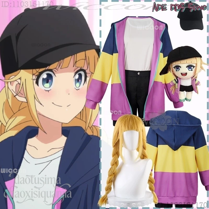 

Аниме взрослые Ya Boy Kongming! Косплей Цукими Эко сексуальные костюмы Y2k красочная толстовка шляпа черные аксессуары