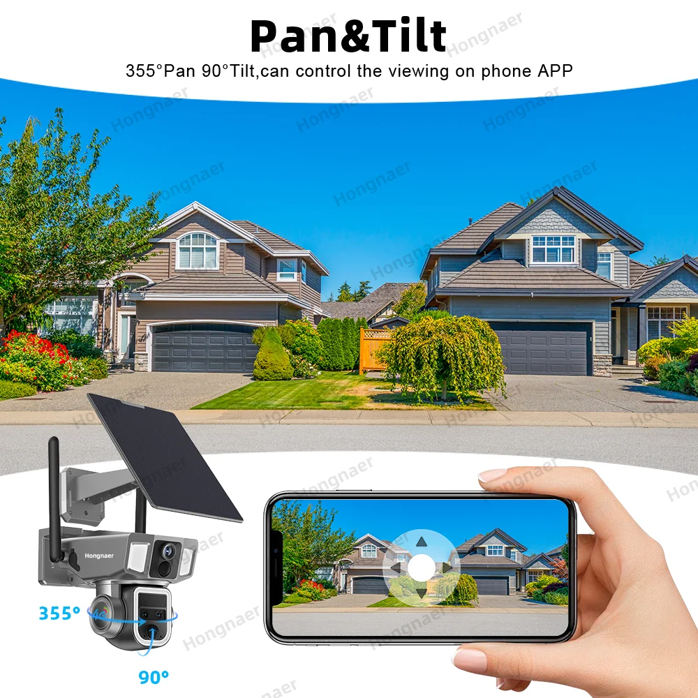 New Technology 3 Lens 10X Zoom WiFi 4G Network 2 In 1 Wireless Solar Panel Power PTZ Camera CCTV Outdoor Security Solar Camera