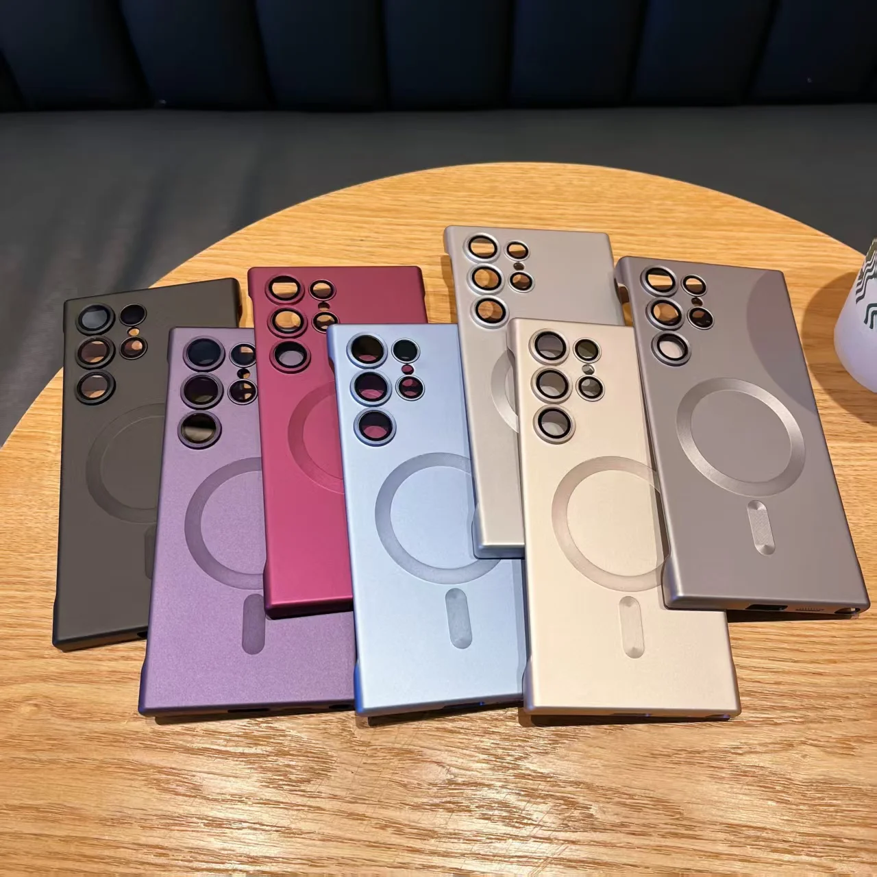 

Ultra Thin Borderless Case For Samsung S23 Ultra Wireless Charging Magsafe Cover For Samsung Galaxy S24 Ultra Hard Slim Cases