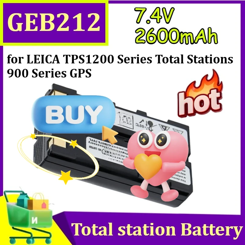 

Аккумулятор GEB212 7.4V 2600mAh для тахеометров LEICA серии TPS1200 / GPS-приемников серии 900