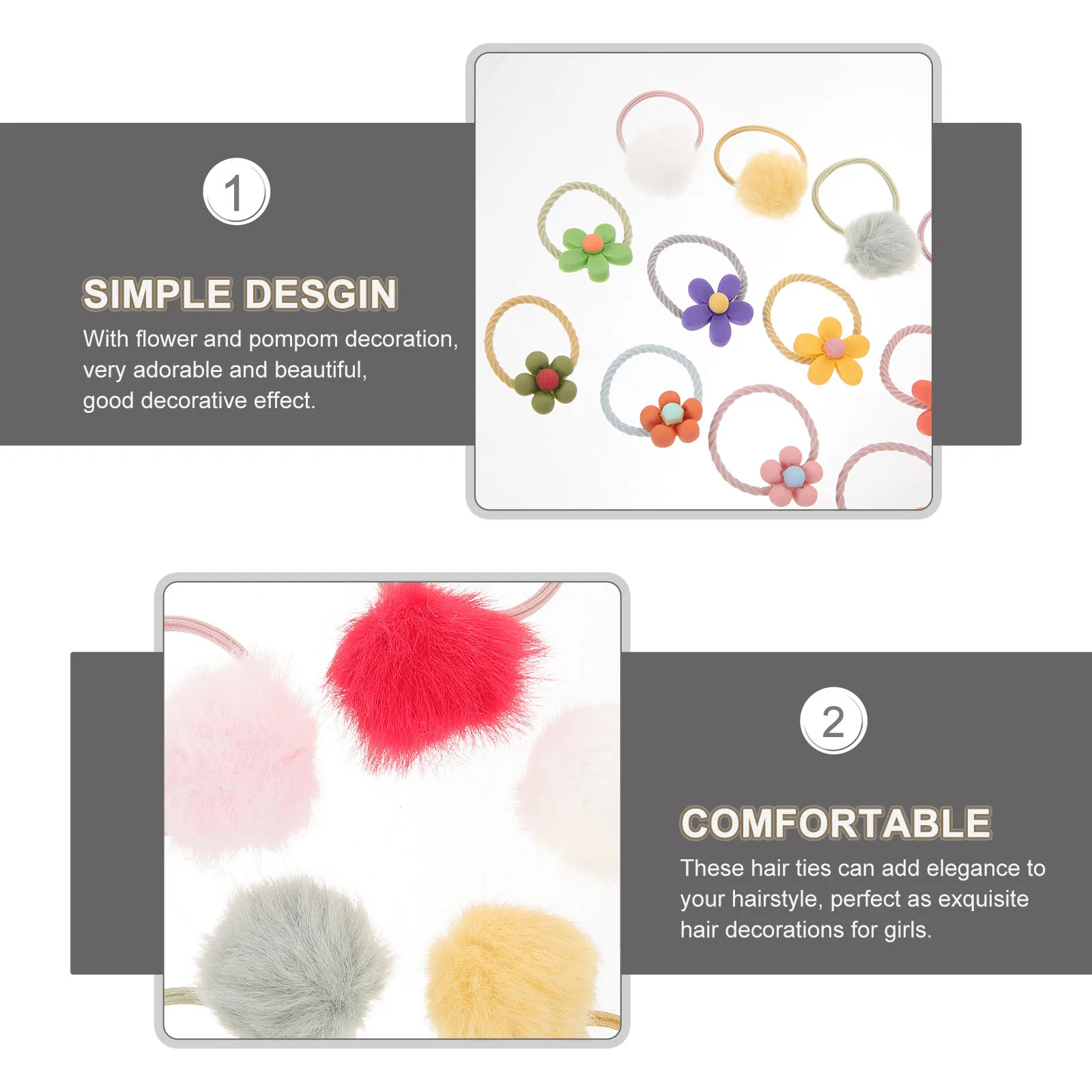 

30pcs Elastic Flower Ties For Girls, Soft Stretchy Bands, Cute Ponytail Holders For Wedding Birthday Party Baby Shower,