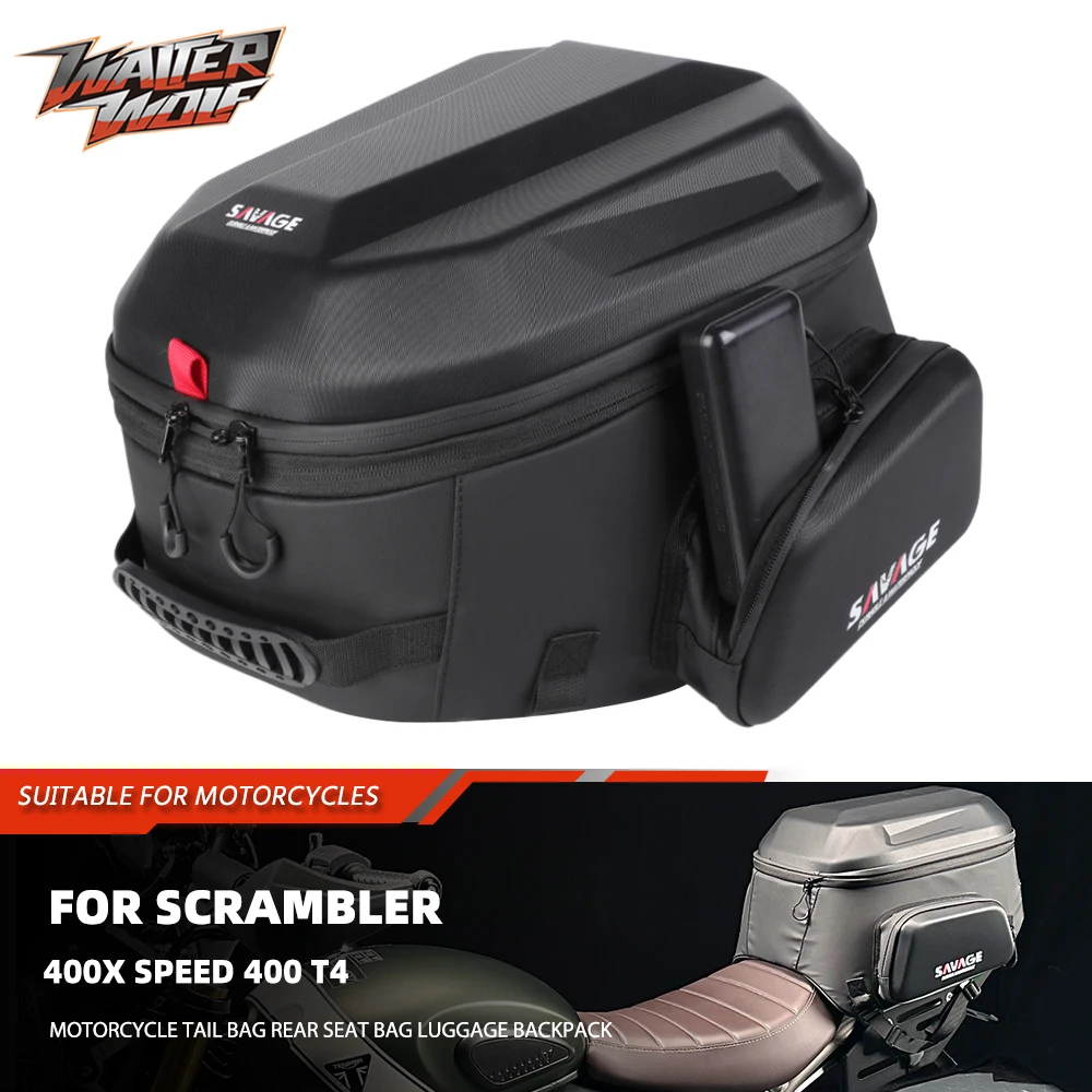 

2025 Мотоциклетная сумка на заднее сиденье для Scrambler 400X Speed 400 T4, рюкзак для багажа, ящик для инструментов, дорожная сумка, водонепроницаемая 2024 T 4