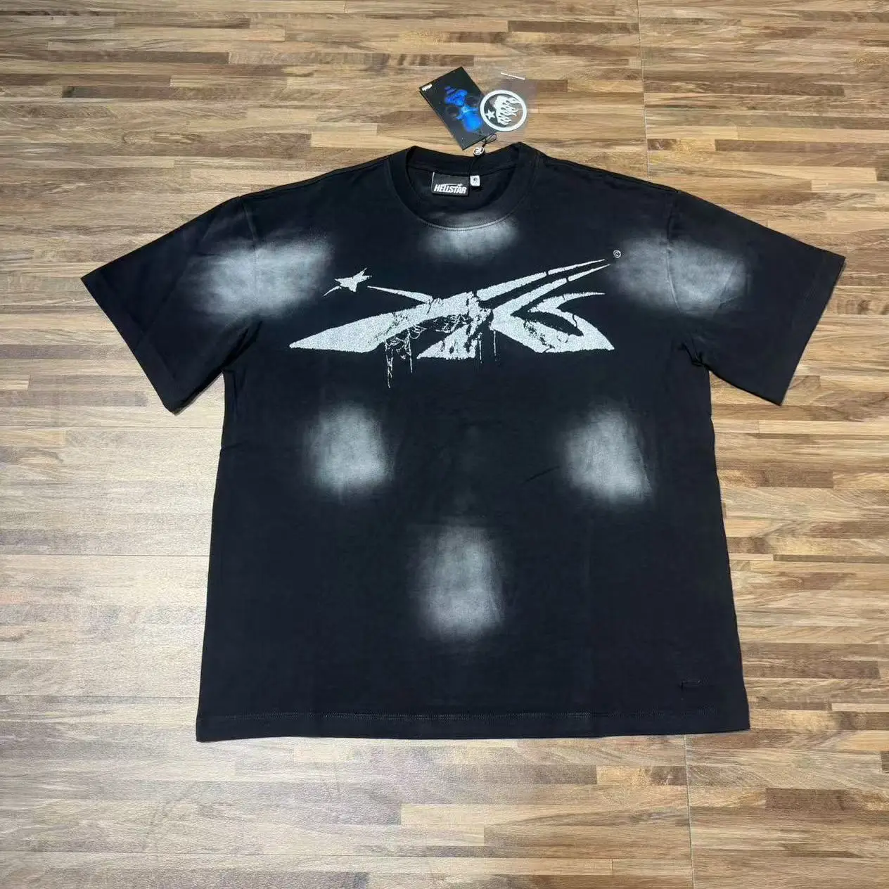 Retro American Streetwear T-Shirt Short Sleeve Cotton Washed Print High Street Hip Hop round Neck Pure Cotton Unisex T-Shirt