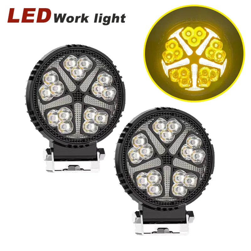 

Водонепроницаемый светодиодный рабочий фонарь 12 В-24 В, 4-дюймовый круглый прожектор, рабочий свет 45 Вт, фара для грузовика, внедорожника, ночное дальнее освещение для внедорожников