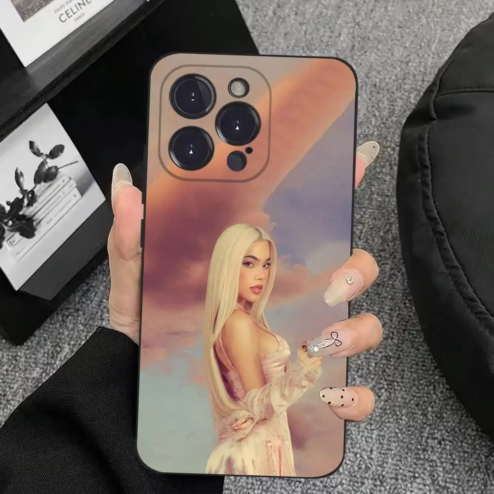 가수 K-Kenia OS 아이폰 케이스 (아이폰 17, 16, 15, 14, 13, 12, 11, 플러스, 프로 맥스, XS, X, XR, SE, 미니, 8, 7 호환) 부드러운 실리콘 블랙 커버