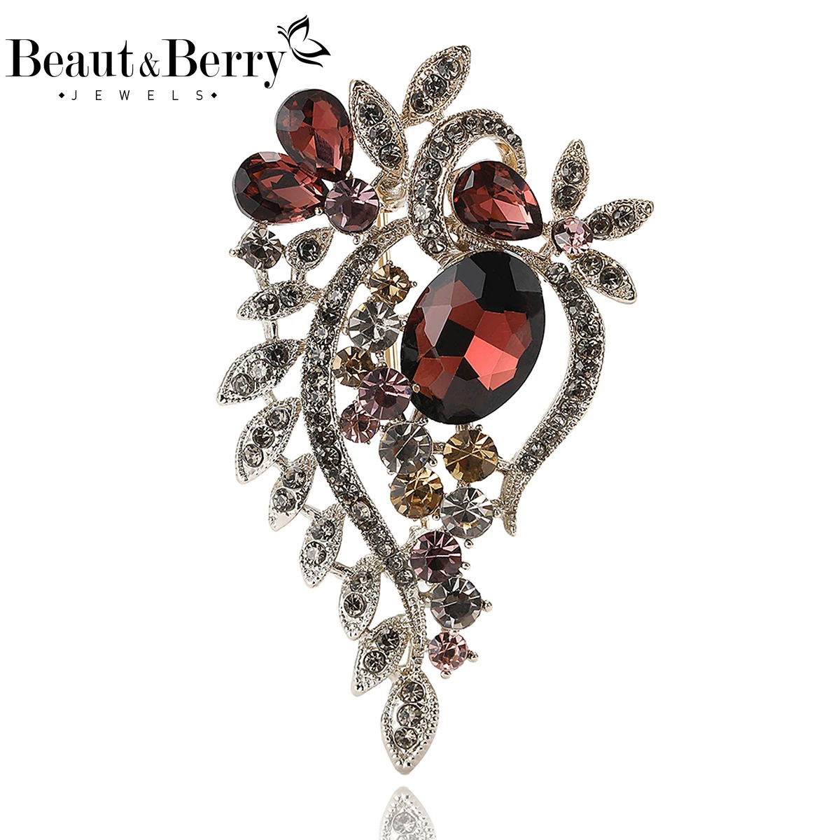 

Beaut&Berry Luxury Crystal Glass Brooches for Women Unisex Rhinestone Pins Casual Party Jewelry Accessories Gifts Decoration