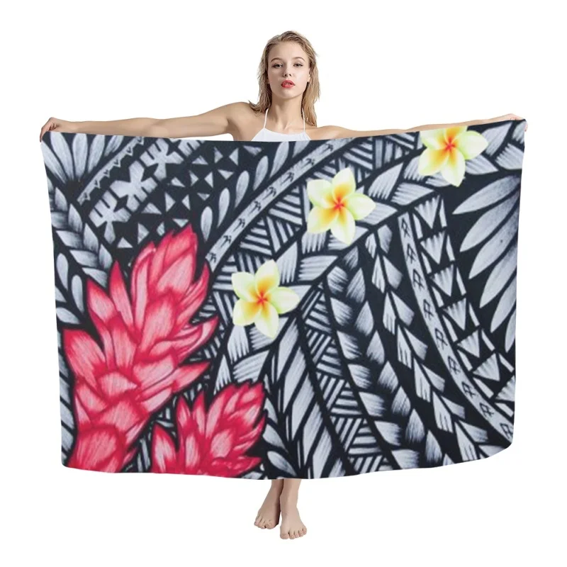 Hycool Women Cover-Ups Hot Sale Flower Print Women Sexy Chiffon Bikini Cover Up Beach Swimwear Dress Scarf Pareo Sarong Wrap