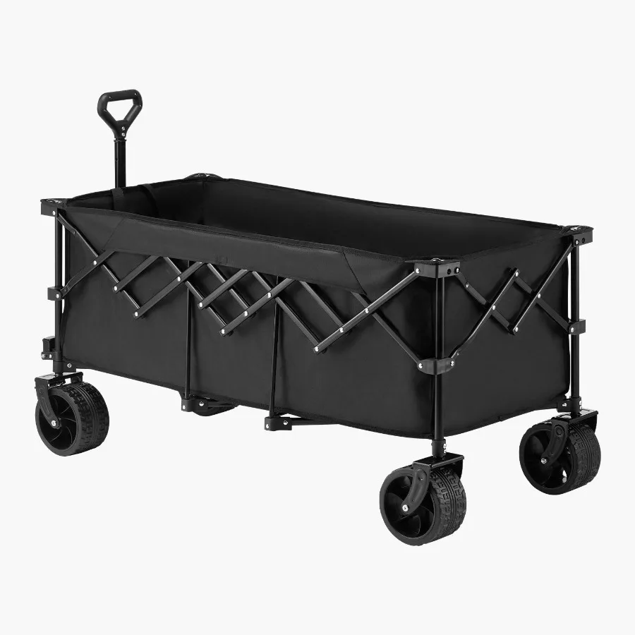 

Extended Folding Wagon Carts 300L450LB Heavy Duty Collapsible Long Garden Cart