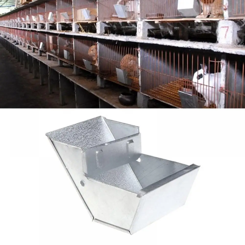 Metal Rabbit Hutch Food Breeding Box Rabbit Cage Trough Feeder Drinker Food Bowl Hamster Drinker Farming Animals Food Feeder