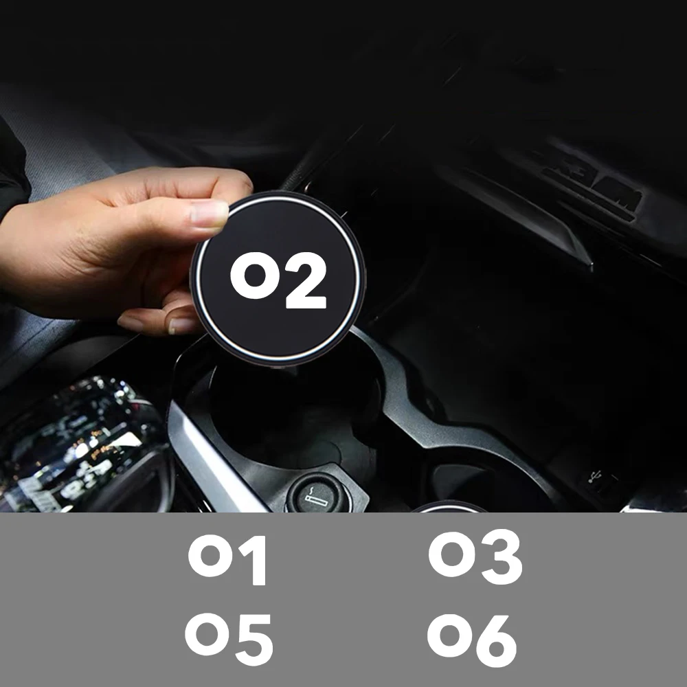 

2Pcs Car Coaster Water Cup Slot Non-Slip Pad Auto Interior Silicone Pad Decoration For Lynk co 01 02 03 05 06 lynkco Car Styling