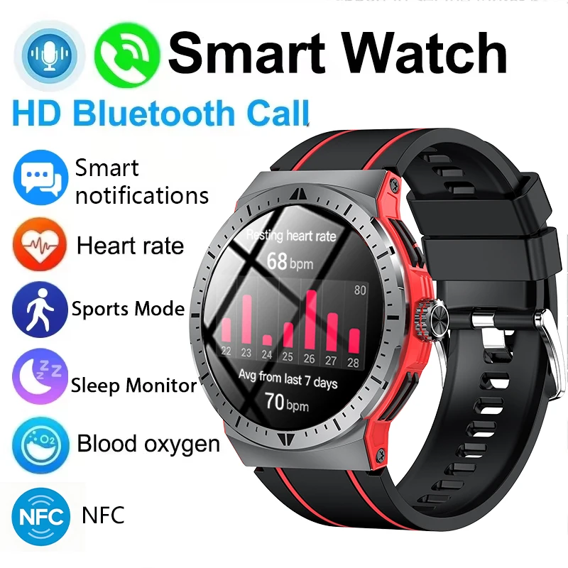 

GEJIAN NFC Smart Watch Heart Rate Blood Pressure Monitoring Bluetooth Call AI Voice Assistant IP68 GPS Trajectory Smartwatches