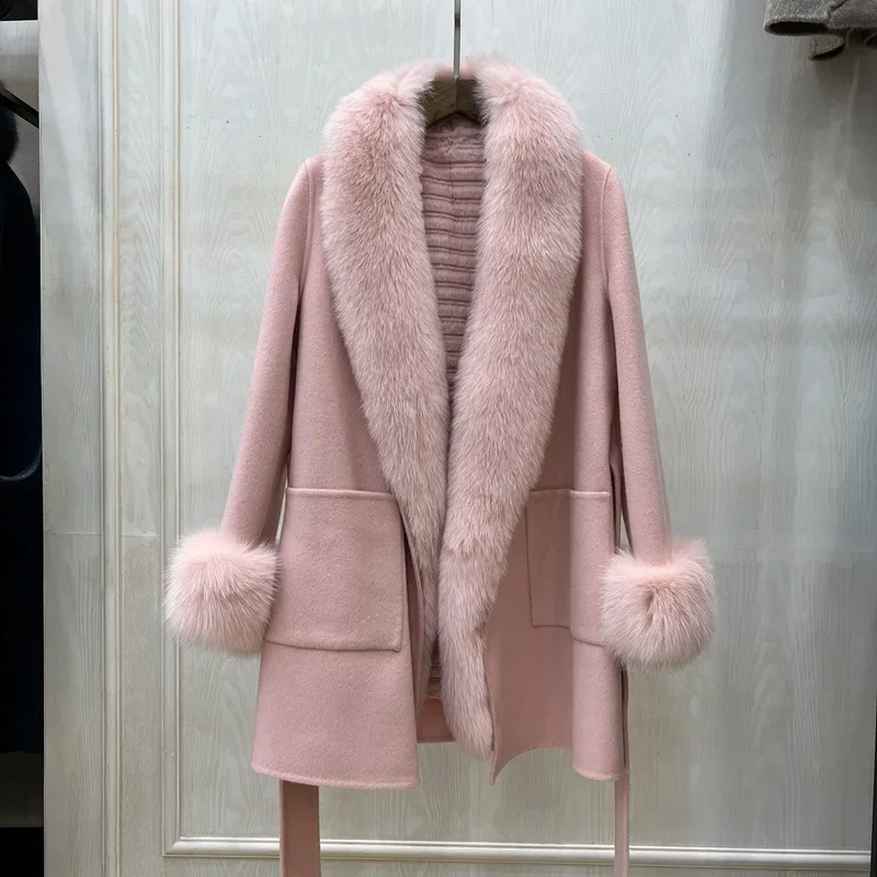 Fur Coat Autumn and Winter Fashion Fur Patchwork Fox Fur Detachable Placket Otter Rabbit Inner Jacket Women