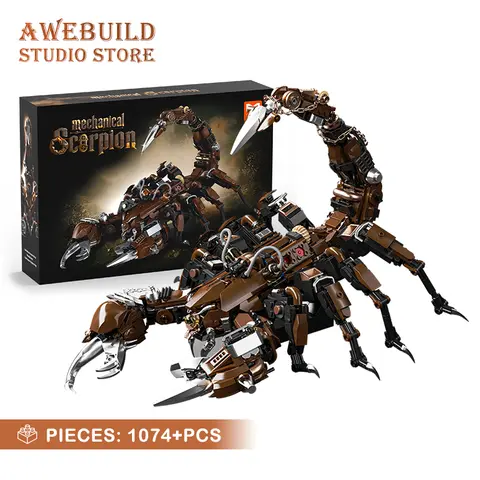 Mechanical Scorpion MOC Bricks Toys Mecha Creative Animal Model DIY Building Blocks Desk Decor Adult Children Birthday Gifts NEW