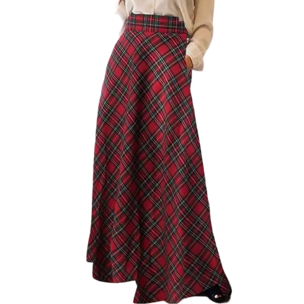 

Casual Outings Everyday Use Plaid Skirt High Waist Casual Skirt Skirt Spring Simple Basic Skirt Microelasticity Polyester Fabric