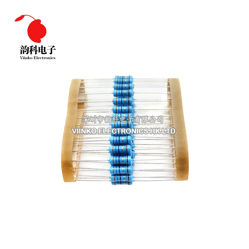 50pcs 1W Metal film resistor 1% 0.1R ~ 2.2M 10R 22R 47R 100R 330R 1K 4.7K 10K 22K 47K 100K 330K 470K 1 10 22 47 100 330 1M ohm