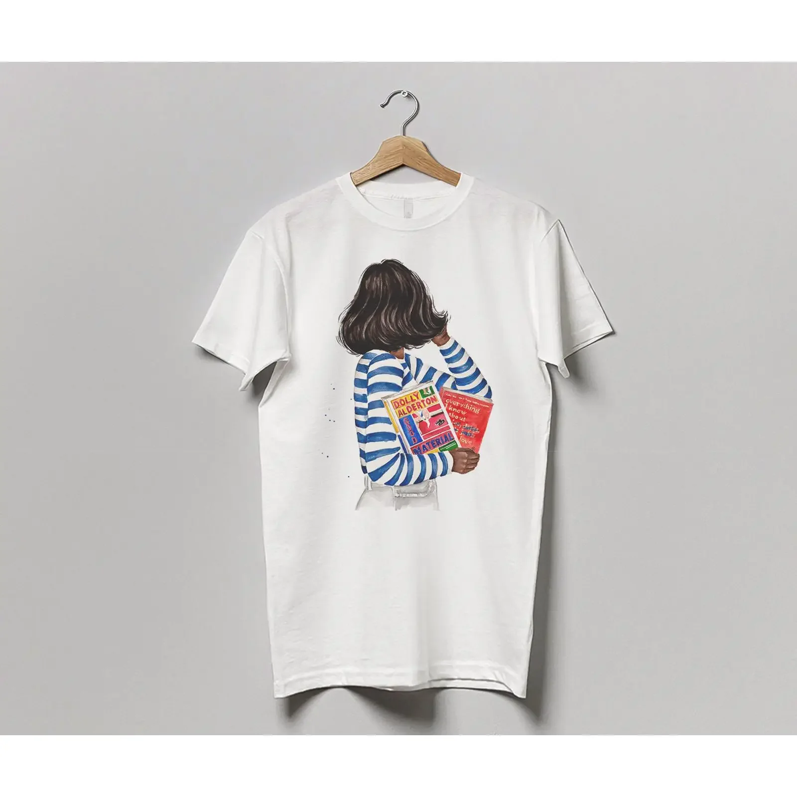 Good Material book t shirt Everything I Know About Love tee 100 cotton hair color and skin options vintage Washed Slightly