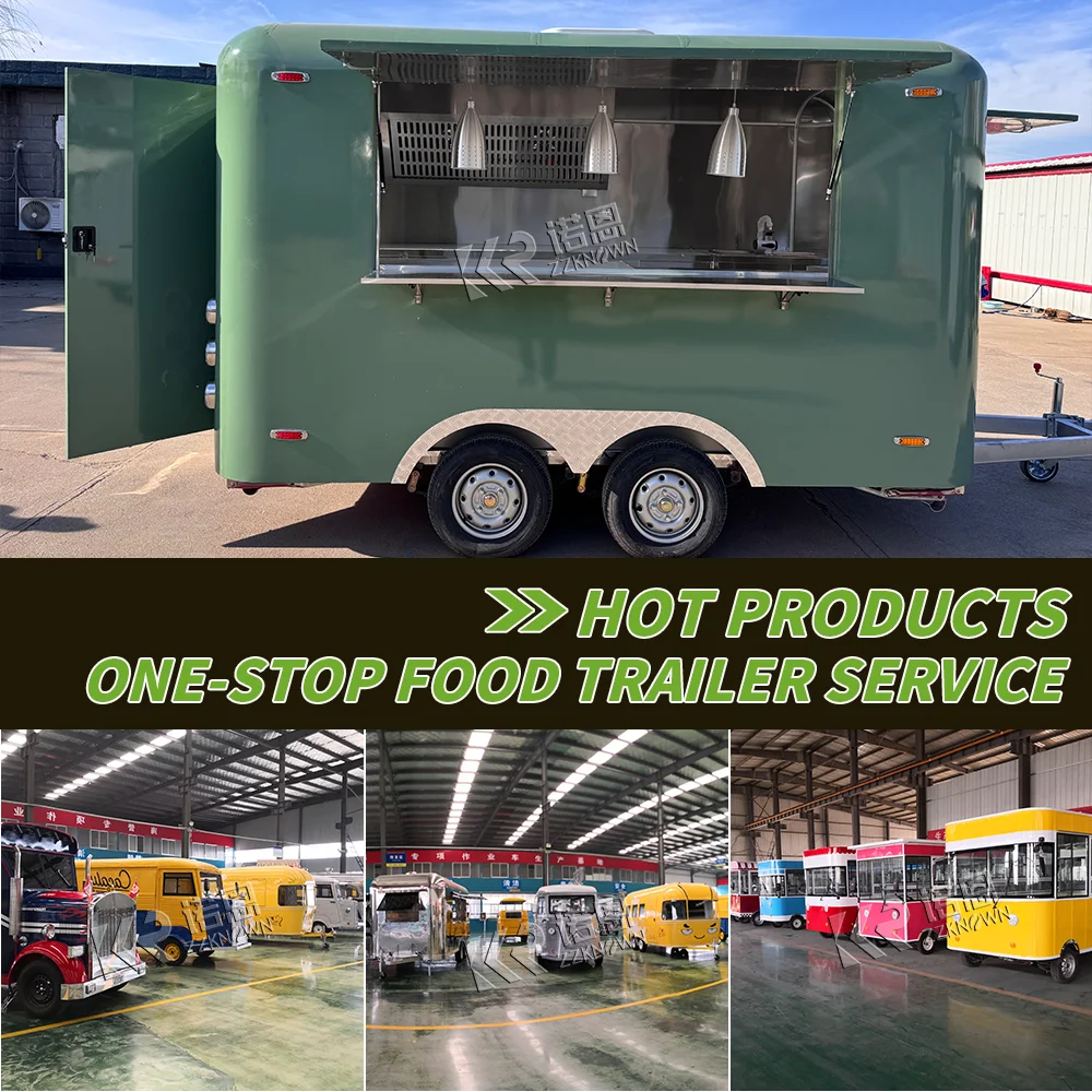 Custom Concession Food Catering Trailer Ice Cream Pizza Cart Street Mobile Bbq Food Truck Fully Equipped For Sales