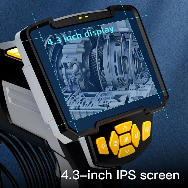 Hot Sale Professional 4.3Inch IPS Rigid Waterproof CMOS Mini Sewer Pipe Borescope Automotive Video Inspection Repair
